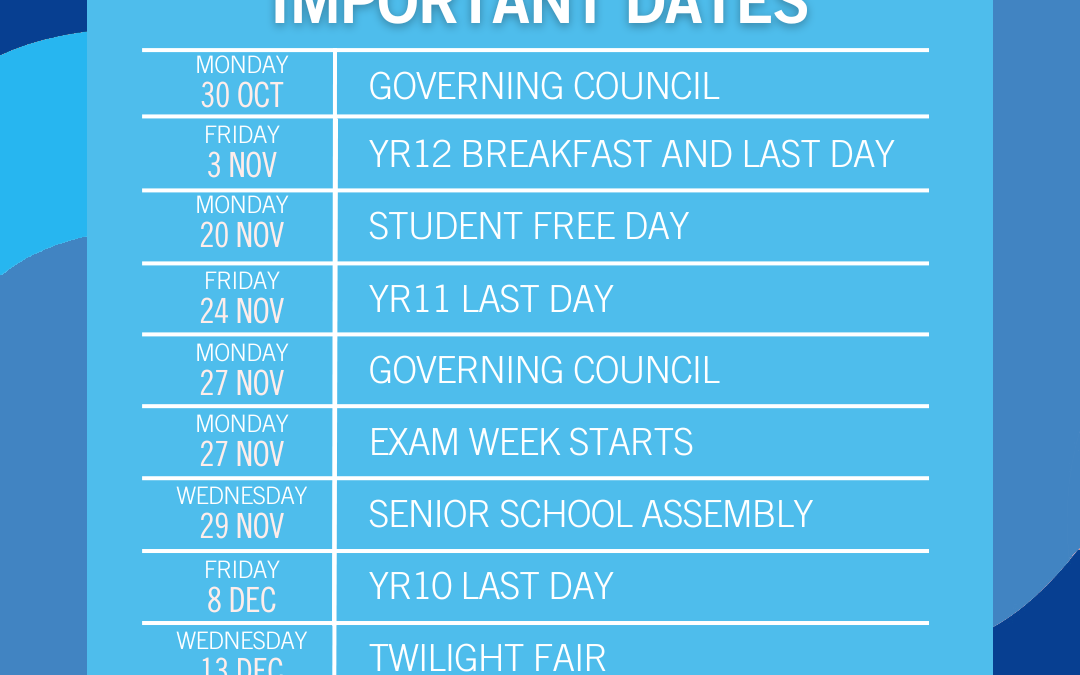 2023 Term 4 important dates